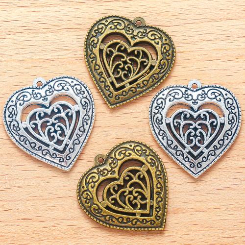 Tibetan Style Heart Pendants, plated, DIY, more colors for choice, 28x26mm, 100PCs/Bag, Sold By Bag