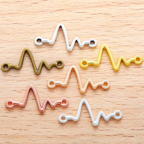 Conectores de Aleación de Zinc, Electrocardiográficos, chapado, Bricolaje & 1/1 aro, más colores para la opción, 35x10mm, 100PCs/Bolsa, Vendido por Bolsa