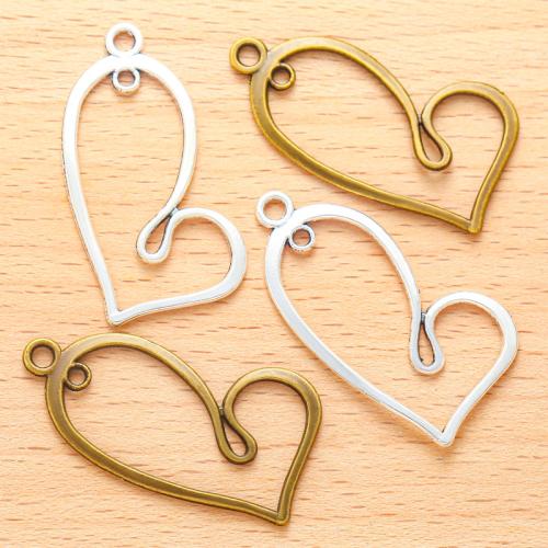 Tibetan Style Heart Pendants, plated, DIY, more colors for choice, 39x20mm, 100PCs/Bag, Sold By Bag