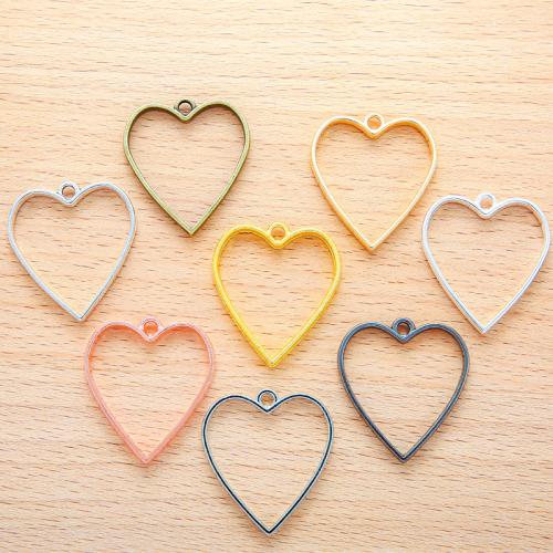 Tibetan Style Heart Pendants, plated, DIY, more colors for choice, 34x30mm, 100PCs/Bag, Sold By Bag