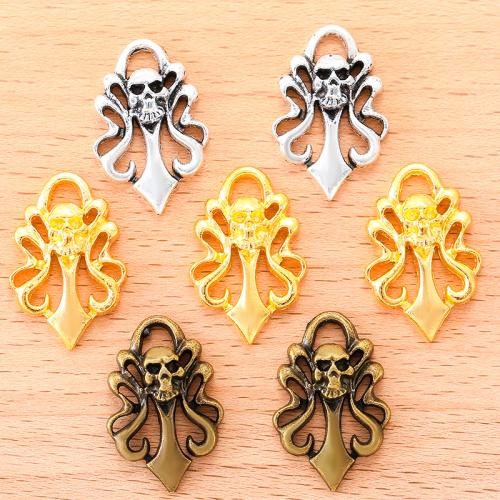 Tibetan Style Skull Pendants, plated, DIY, more colors for choice, 25x17mm, 100PCs/Bag, Sold By Bag