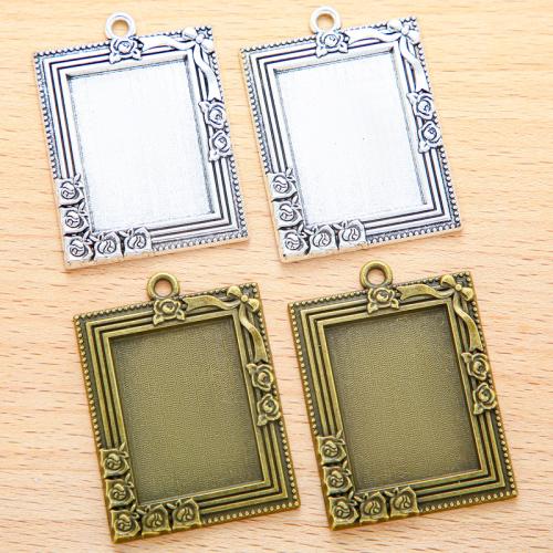 Tibetan Style Pendant Cabochon Setting, Rectangle, plated, DIY, more colors for choice, 45x33mm, 100PCs/Bag, Sold By Bag