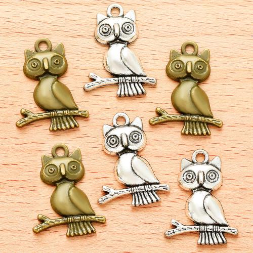 Zinc Alloy Animal Pendants Owl plated DIY Sold By Bag