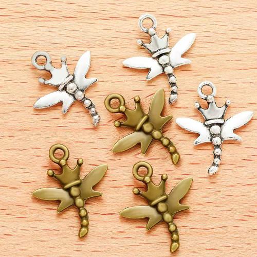 Tibetan Style Animal Pendants, Dragonfly, plated, DIY, more colors for choice, 18x15mm, 100PCs/Bag, Sold By Bag