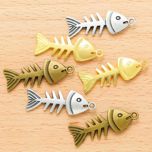 Pendentifs animaux en alliage de zinc, poisson, Placage, DIY, plus de couleurs à choisir, 26x12mm, 100PC/sac, Vendu par sac