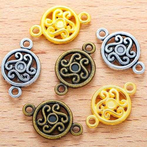 Tibetan Style Connector, Round, plated, DIY & 1/1 loop, more colors for choice, 19x12mm, 100PCs/Bag, Sold By Bag