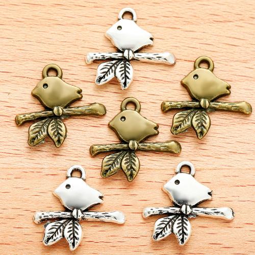 Tibetan Style Animal Pendants, Bird, plated, DIY, more colors for choice, 16x17mm, 100PCs/Bag, Sold By Bag