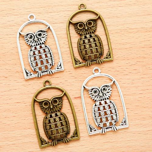 Zinc Alloy Animal Pendants Owl plated DIY Sold By Bag