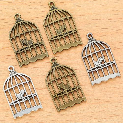 Tibetan Style Pendants, Cage, plated, DIY, more colors for choice, 26x16mm, 100PCs/Bag, Sold By Bag