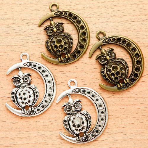 Zinc Alloy Animal Pendants Owl plated DIY Sold By Bag