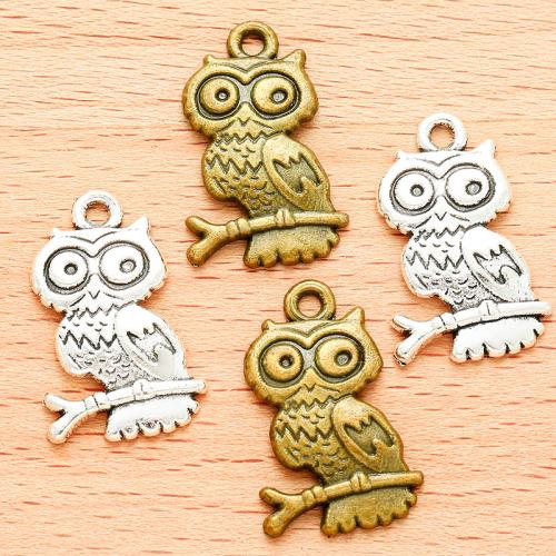 Zinc Alloy Animal Pendants Owl plated DIY Sold By Bag