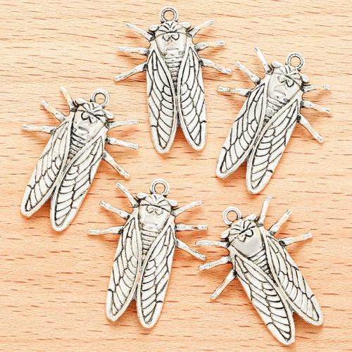 Tibetan Style Animal Pendants, Insect, antique silver color plated, DIY, 28x18mm, 100PCs/Bag, Sold By Bag