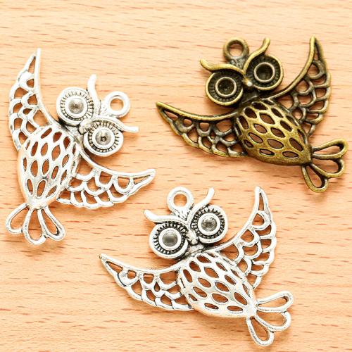 Zinc Alloy Animal Pendants Owl plated DIY Sold By Bag