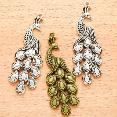 Zinc Alloy Animal Pendants Peacock plated DIY Sold By Bag