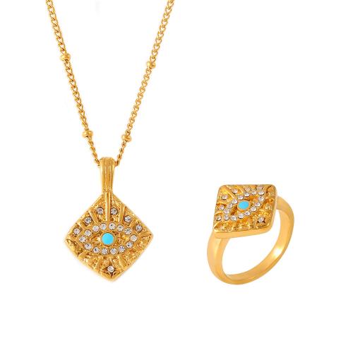 Sets de Joyas, Partículas de acero, chapado, diverso tamaño para la opción & diferentes estilos para la opción & para mujer & con diamantes de imitación, más colores para la opción, Vendido por UD