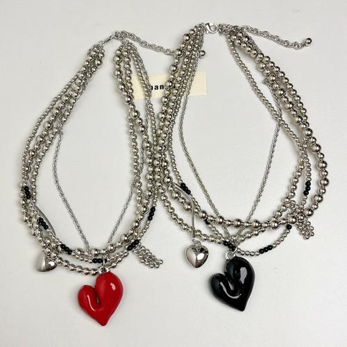 Collier de bijoux en alliage de zinc, avec 9cm chaînes de rallonge, Placage, bijoux de mode & multicouche & pour femme, plus de couleurs à choisir, Longueur:Environ 42 cm, Vendu par PC