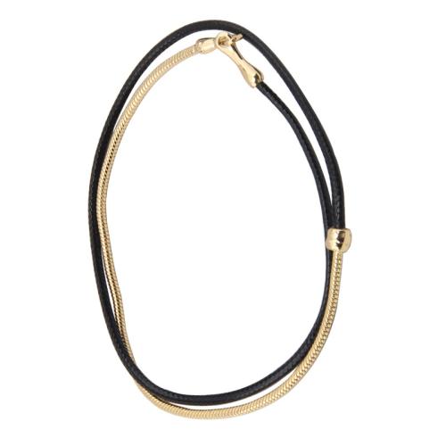 Collier de bijoux en alliage de zinc, avec cordon en cuir, Placage, Double couche & bijoux de mode & pour femme, plus de couleurs à choisir, Longueur:Environ 76.5 cm, Vendu par PC