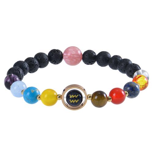 Pulseras de piedras preciosas, acero inoxidable 304, con Piedras preciosas, hecho a mano, diferentes estilos para la opción & para mujer, Negro, Vendido por UD