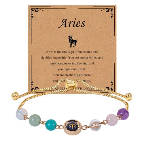 Bracelets de pierres précieuses, Acier inoxydable 304, avec Grès bleu & Abrazine Stone & Pierre naturelle & cristal, fait à la main, styles différents pour le choix & pour femme, multicolore, Vendu par PC