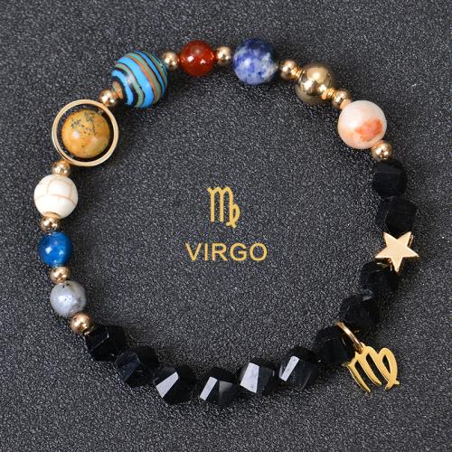 Gemstone Bracelets, 304 Stainless Steel, with Natural Stone & Obsidian & Tiger Eye & Sodalite, handmade, different styles for choice & for woman, multi-colored, Length:Approx 6.6-8.5 Inch, Sold By PC