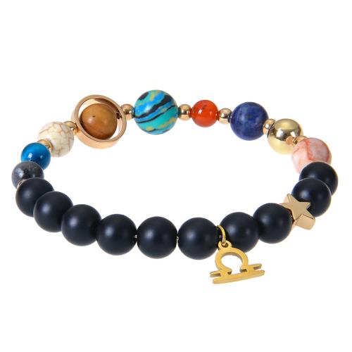 Pulseras de piedras preciosas, acero inoxidable 304, con Piedra Abrazine & Piedra natural & Obsidiana & lava, hecho a mano, diferentes estilos para la opción & para mujer, multicolor, Vendido por UD