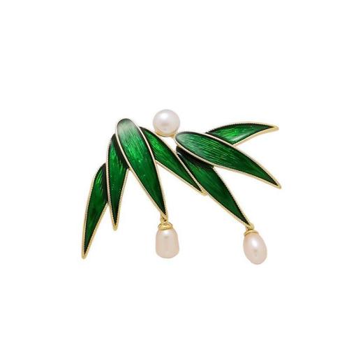 Zinc Alloy Brooches with Plastic Pearl plated for woman & enamel Sold By PC