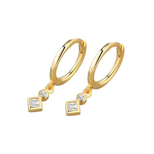 Cubic Zirconia Micro Pave Brass Earring plated micro pave cubic zirconia & for woman Sold By Pair