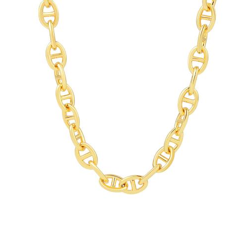 Brass Necklace with 10cm extender chain plated for woman Length Approx 40 cm Sold By PC