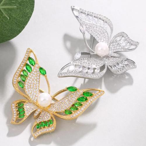 Tibetan Style Brooches, with Plastic Pearl, plated, for woman & with rhinestone, more colors for choice, Sold By PC