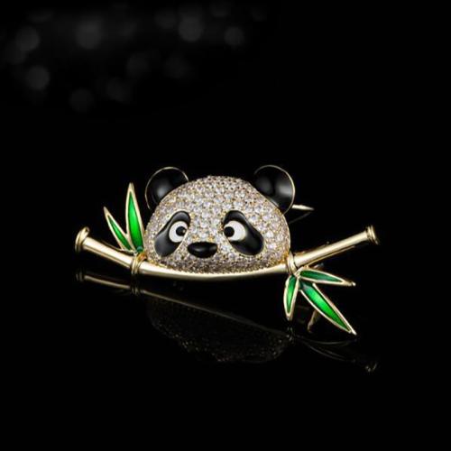 Zinc Alloy Brooches plated for woman & enamel & with rhinestone golden Sold By PC