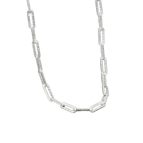 Brass Necklace, plated, for woman, silver color, Length:Approx 21-50 cm, Sold By PC