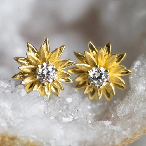 Brass Stud Earring, Daisy, plated, micro pave cubic zirconia & for woman, more colors for choice, 10mm, Sold By Pair