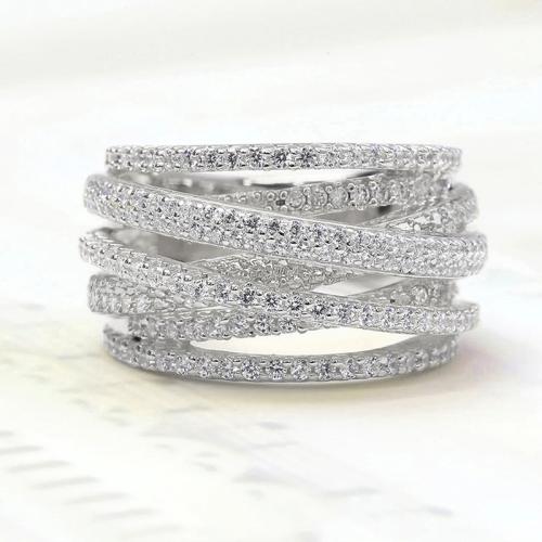 Brass Finger Ring, plated, different size for choice & micro pave cubic zirconia & for woman, more colors for choice, US Ring Size:6-10, Sold By PC