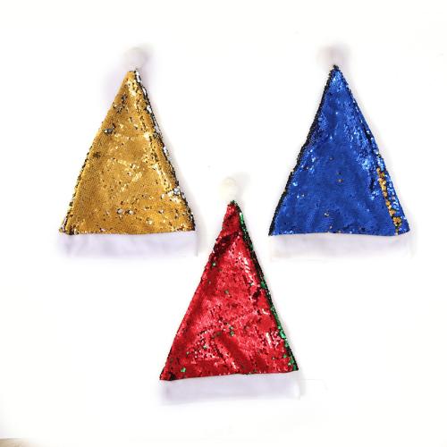 Cloth Christmas Hat with Sequins Sold By PC