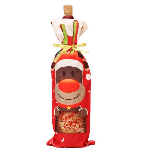 Cloth Christmas Wine Bag, printing, different designs for choice, 340x125mm, Sold By PC