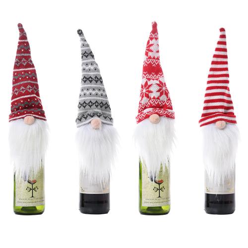 tissu Décoration de bouteille de boisson de Noël, tricoter, styles différents pour le choix, 380x120mm, Vendu par PC