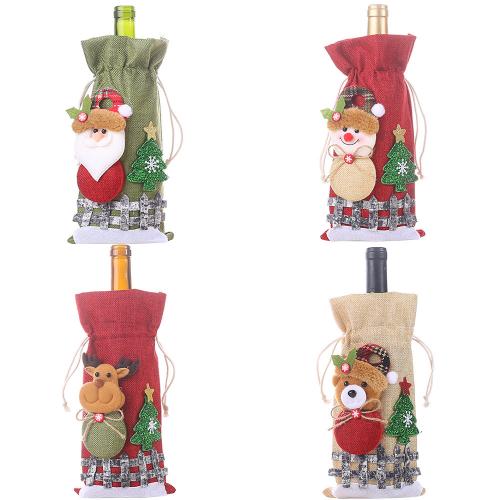 Cloth Christmas Wine Bag Sold By PC