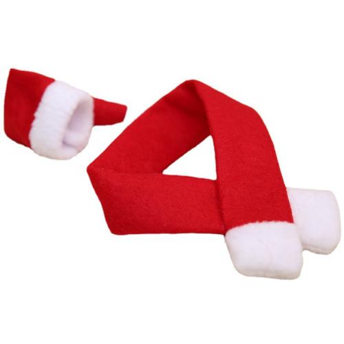 Cloth Christmas  Beverage Bottle Decoration, 2 pieces, red, Sold By Set