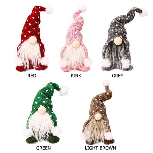 Cloth Christmas Doll, with Knitted Fabric & Stone & PP Cotton, more colors for choice, 270x70x60mm, Sold By PC