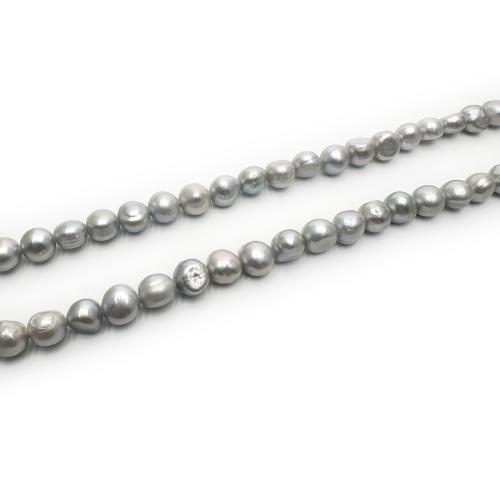 Keshi Cultured Freshwater Pearl Beads, DIY, grey, 7-8mm, Sold Per Approx 37 cm Strand