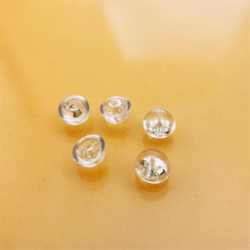 925 Sterling Zilveren Oornoot Component, met Silicone, DIY, gemengde kleuren, 5x4mm, Ca 4paren/Lot, Verkocht door Lot