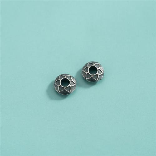 Perlas de espaciador, Plata de ley 925, Bricolaje, 5.80x2.50mm, agujero:aproximado 2.2mm, Vendido por UD