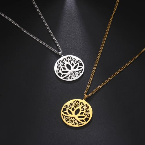 Stainless Steel Sweater Chain Necklace, 304 Stainless Steel, Round, fashion jewelry & Unisex & hollow, more colors for choice, 35x37.30mm, Sold Per Approx 60 cm Strand