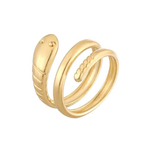 Stainless Steel Finger Ring, 304 Stainless Steel, Snake, fashion jewelry & for woman, more colors for choice, inside diameter 17mm, Sold By PC