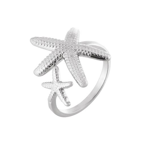 Stainless Steel Finger Ring 304 Stainless Steel Starfish fashion jewelry & for woman inside diameter 17mm Sold By PC