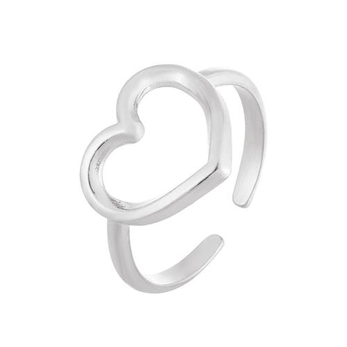 Stainless Steel Finger Ring, 304 Stainless Steel, Heart, fashion jewelry & for woman, more colors for choice, inside diameter 17mm, Sold By PC