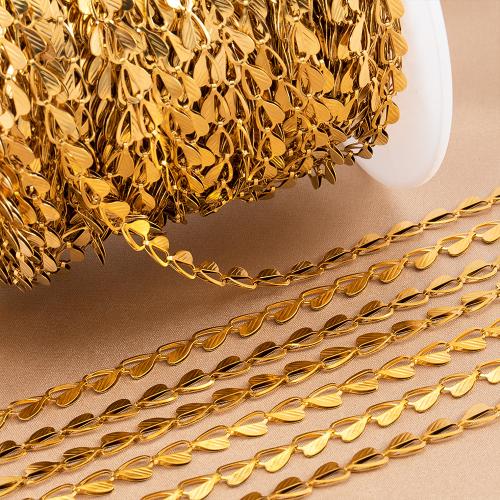 Stainless Steel Jewelry Chain, 304 Stainless Steel, Heart, Vacuum Ion Plating, DIY & hollow, more colors for choice, 9.50x6mm, 1m/Bag, Sold By Bag