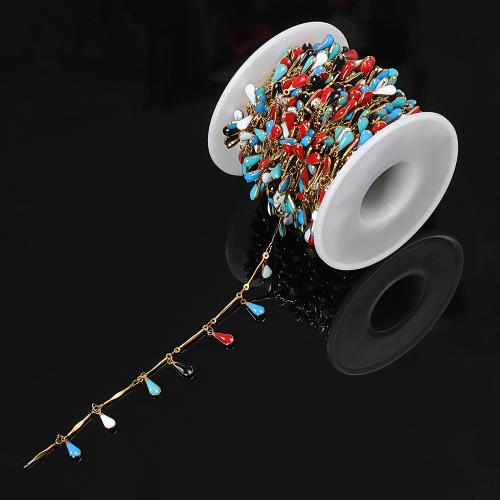 Decorative Beaded Chain 304 Stainless Steel Vacuum Ion Plating & DIY & enamel Sold By Bag