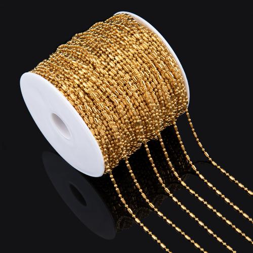 Decorative Beaded Chain, 304 Stainless Steel, Vacuum Ion Plating, DIY, more colors for choice, 2m/Bag, Sold By Bag