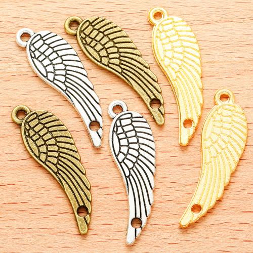 Tibetan Style Connector, Wing Shape, plated, DIY & 1/1 loop, more colors for choice, 30x10mm, 100PCs/Bag, Sold By Bag